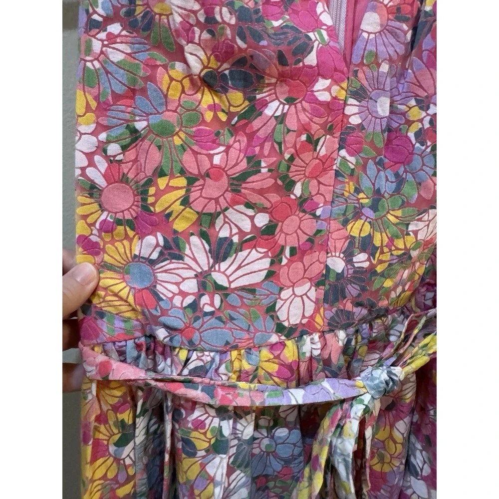 Kate Spade Pink Floral Sleeveless Burnout Dress Size O